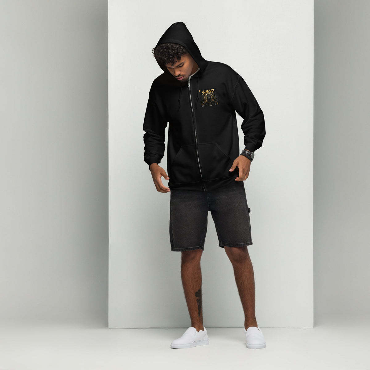Surv7 Unisex heavy blend zip hoodie - Surv Store 7